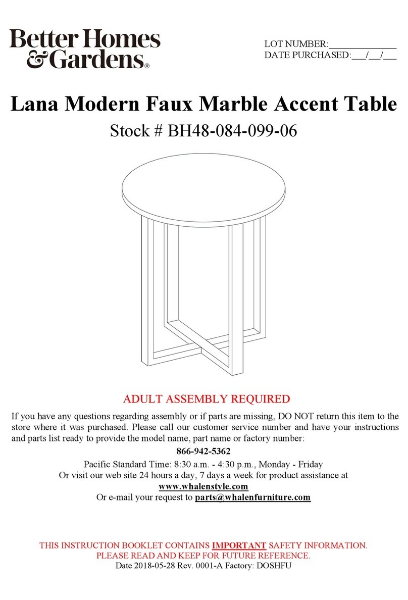 Better Homes and Gardens Lana Modern Series Assembly manual Better Homes and Gardens Lana Modern Series Assembly manual