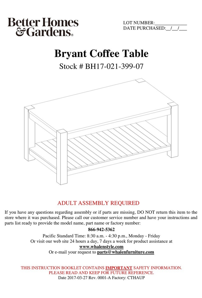 Better Homes and Gardens Bryant Series Assembly manual