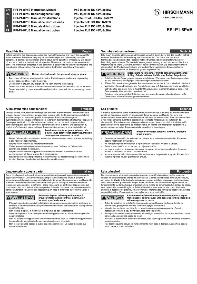 Belden Hirschmann RPI-P1-8PoE instruction manual