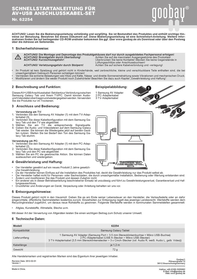 Goobay 62254 quick start guide