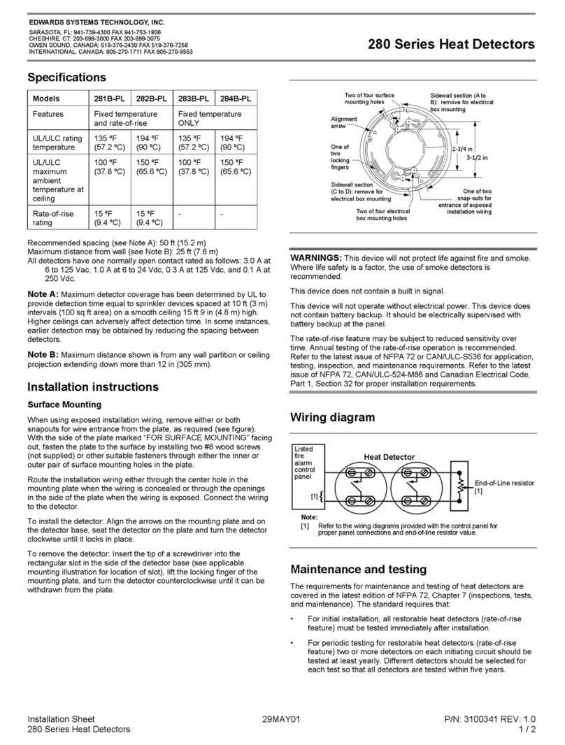 EDWARDS SYSTEMS TECHNOLOGY 280 Series Assembly instructions