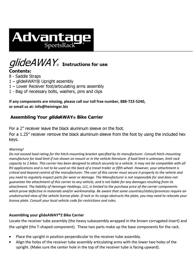 Heininger Advantage SportsRack glideAWAY Instructions for use