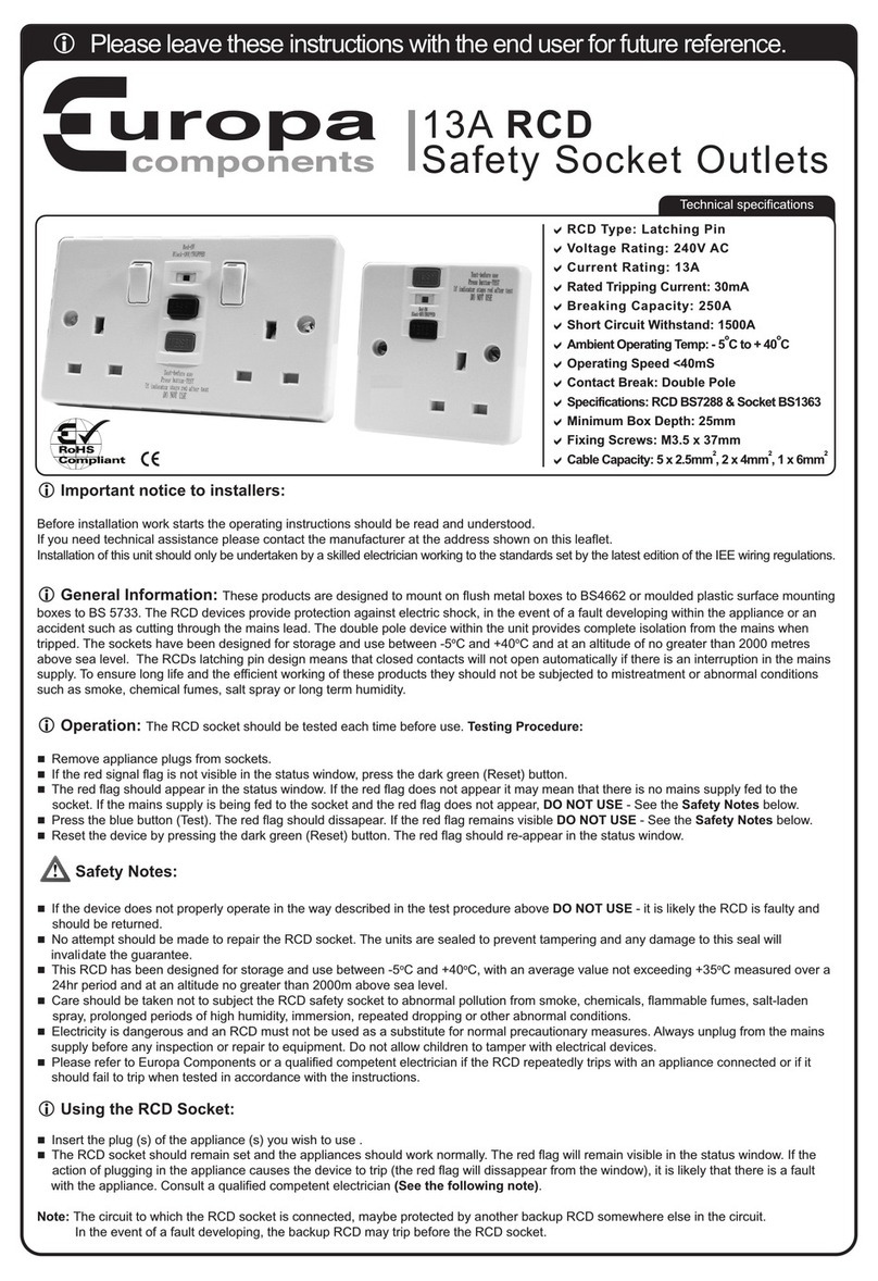 Europa components RCD13ASS manual
