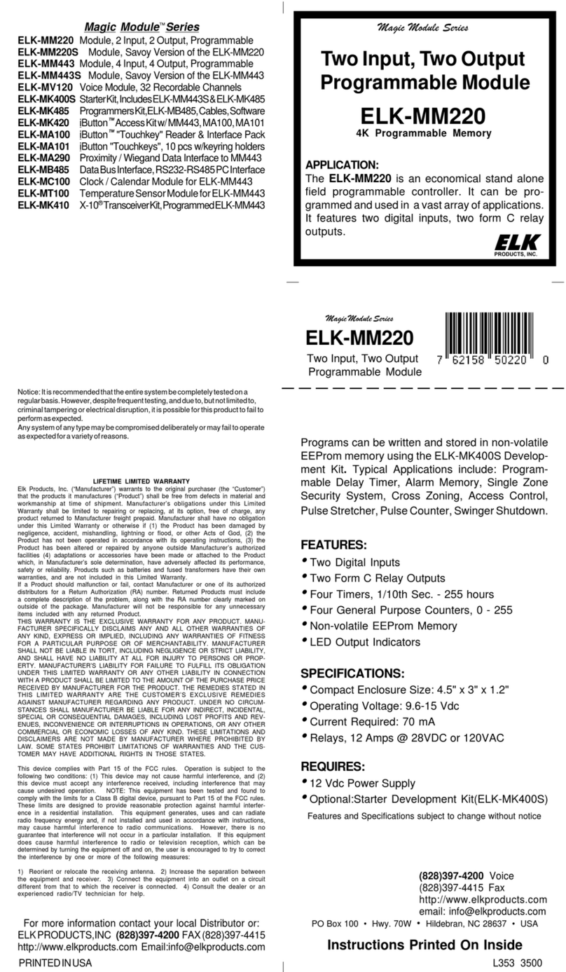 Elk Products Magic Module Series instructions