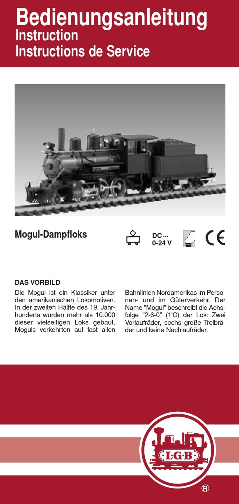 L. G. B. Mogul Locomotive Instruction