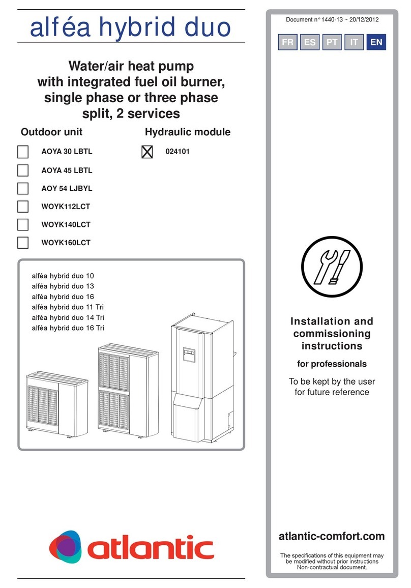 Atlantic AOYA 30 LBTL Installation and commissioning instructions