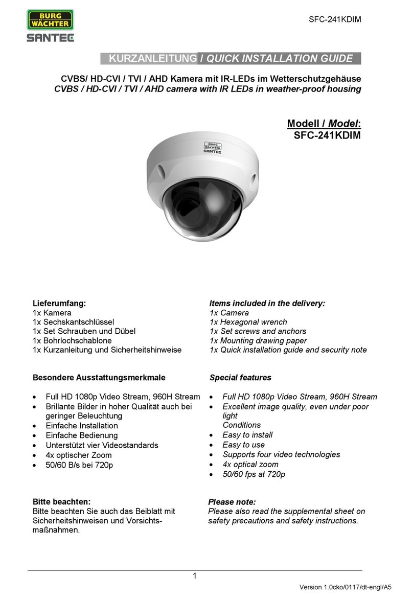 Burg Wächter Santec SFC-241KDIM Quick installation guide