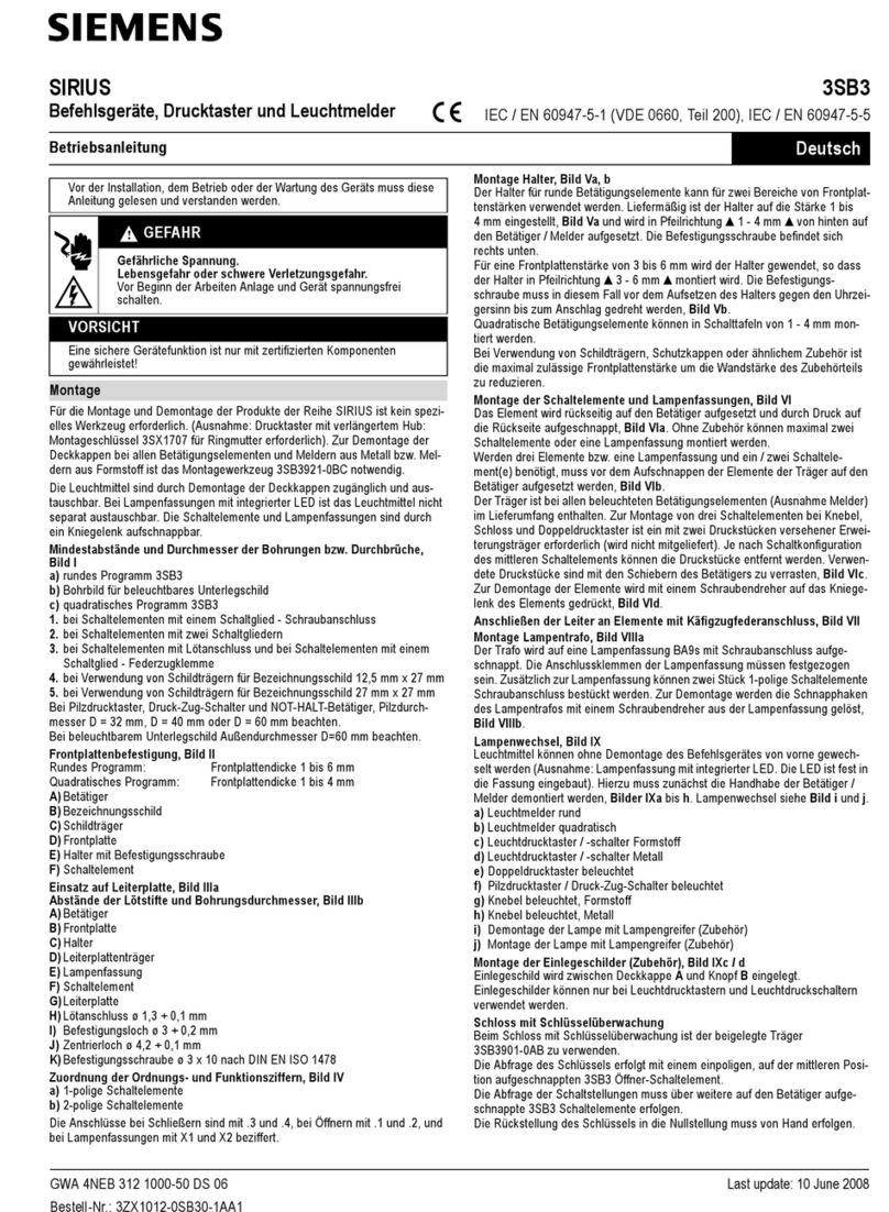 Siemens SIRIUS 3SB3 User manual