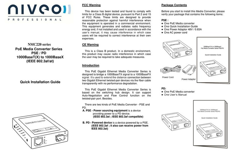 Niveo Professional NMC220 Series Quick installation guide