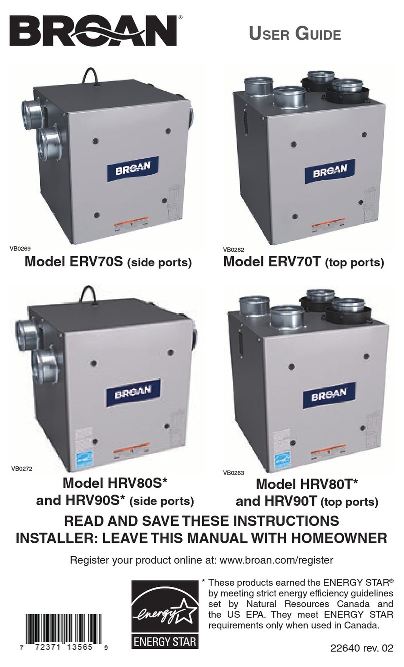 Broan ERV70S User manual