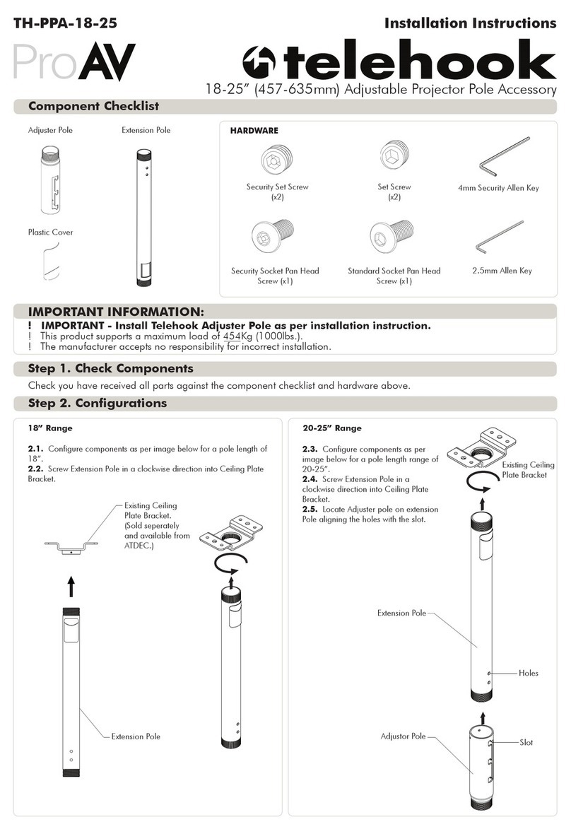 Atdec Telehook ProAV TH-PPA-18-25 installation instructions