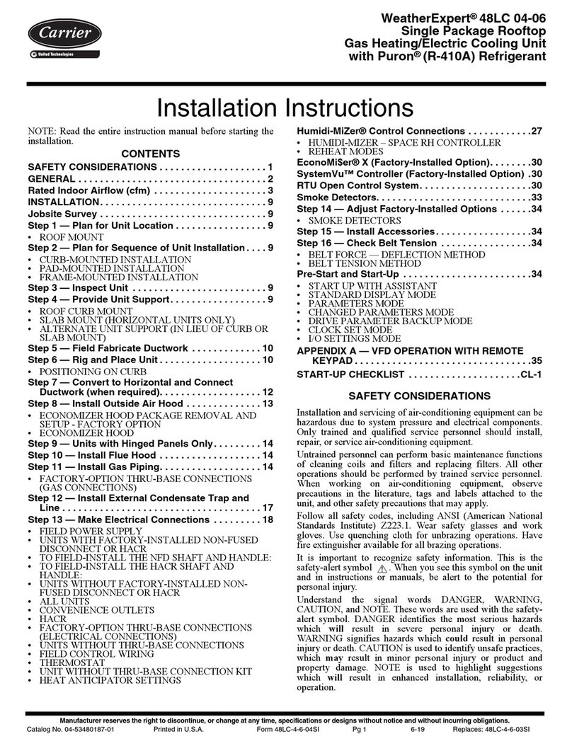 Carrier WeatherExpert 48LC 04 Series User manual