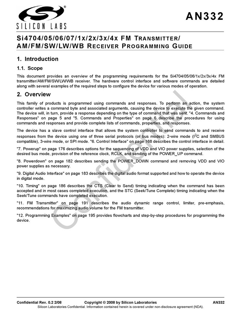 Silicon Laboratories Si4704 Series Programming guide Silicon Laboratories Si4704 Series Programming guide