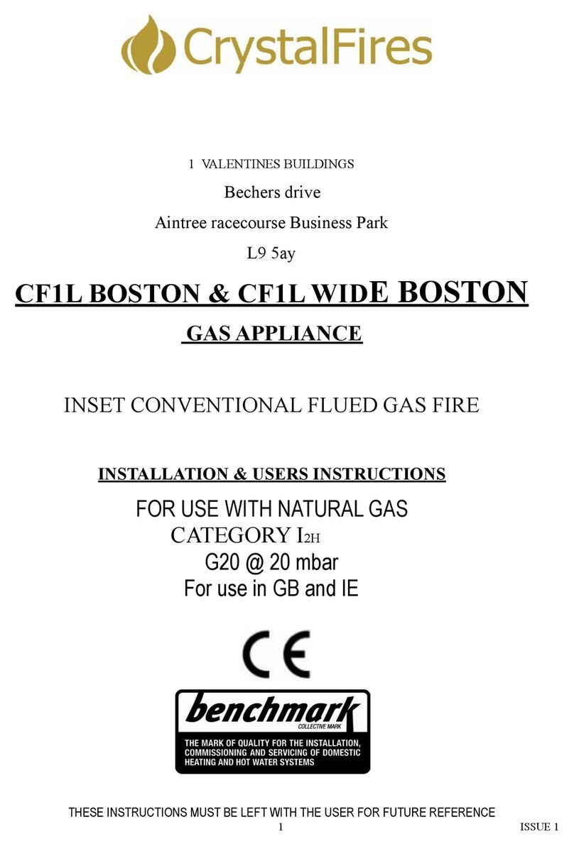 crystal fires CF1L BOSTON Installation & user's instructions