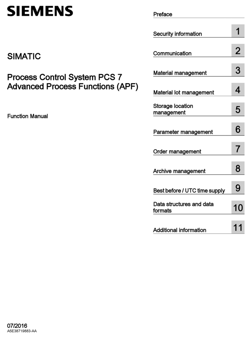 Siemens SIMATIC PCS 7 Function manual Siemens SIMATIC PCS 7 Function manual