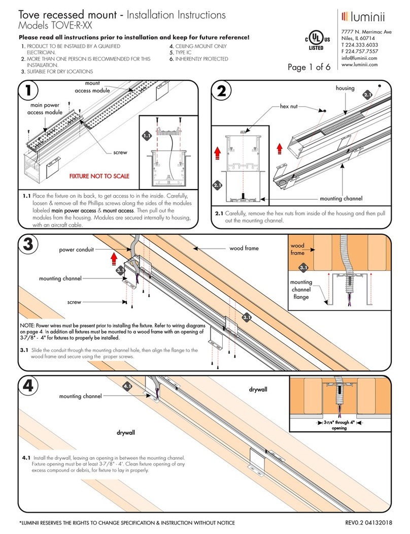 luminii TOVE-R Series installation instructions
