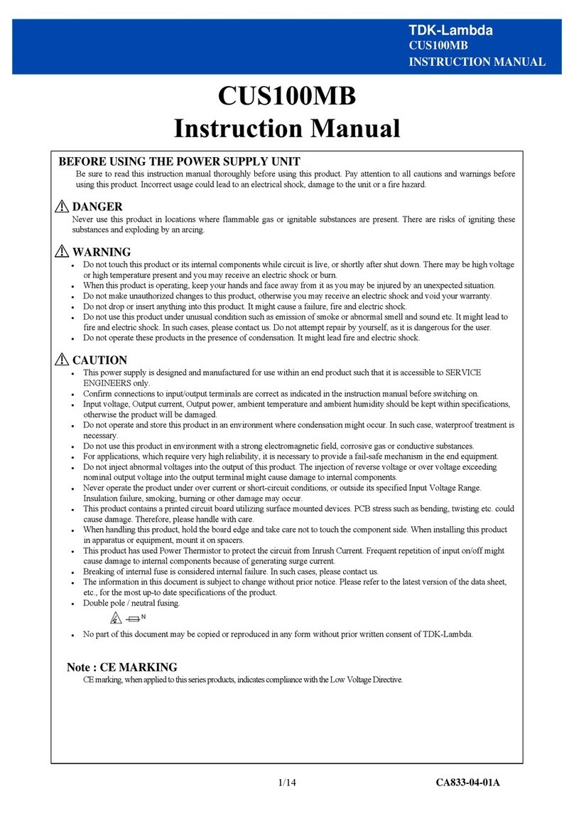 TDK-Lambda CUS100MB Series User manual