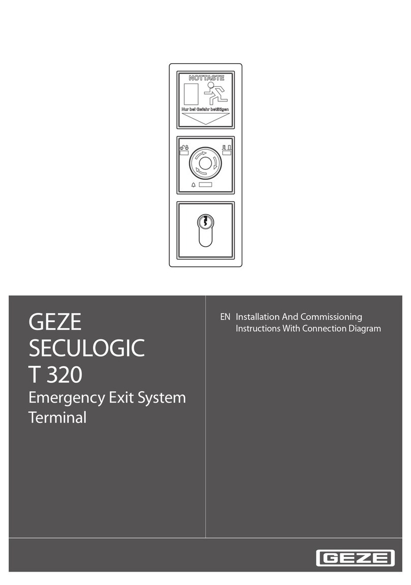 GEZE SECULOGIC T 320 Series Installation And Commissioning Instructions With Connection Diagram