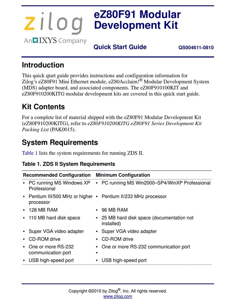 IXYS Zilog eZ80F91 User manual
