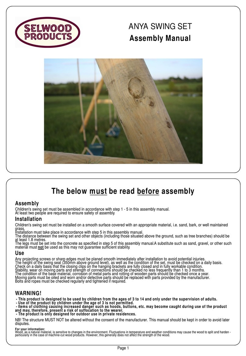 SELWOOD PRODUCTS ANYA SWING SET Assembly manual