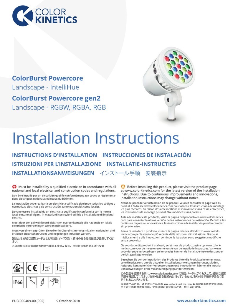 COLORKINETICS eW Burst Powercore gen2 installation instructions