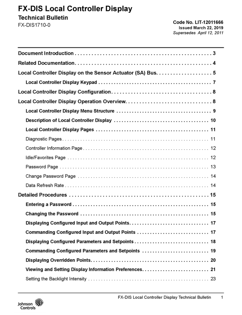 Johnson Controls FX-DIS1710-0 Service manual