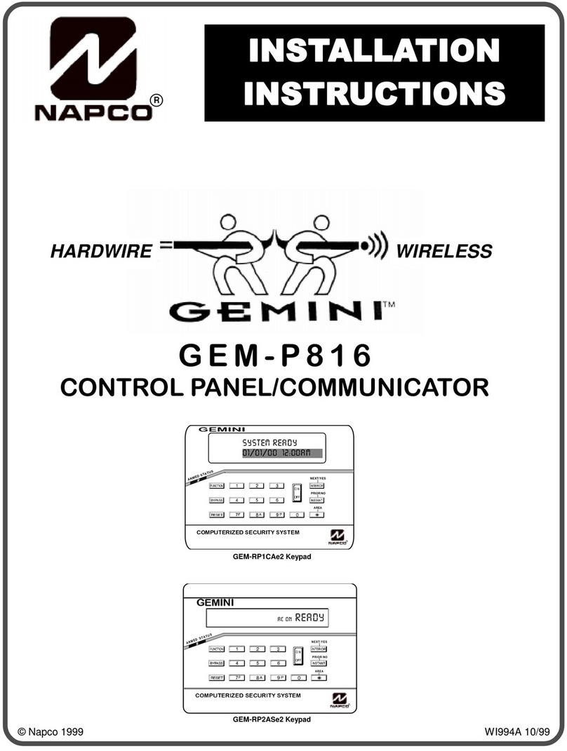 NAPCO Gemini GEM-P816 User manual