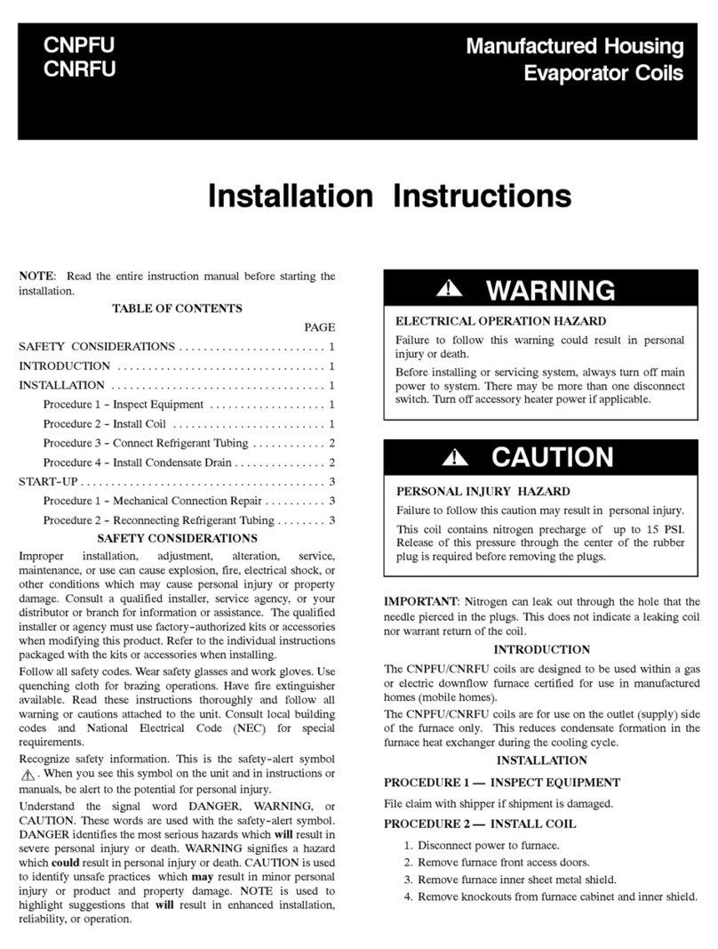 Carrier CNPFU Series User manual Carrier CNPFU Series User manual