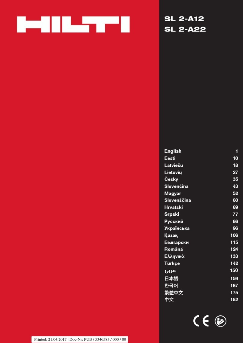 Hilti SL 2-A12 User manual Hilti SL 2-A12 User manual
