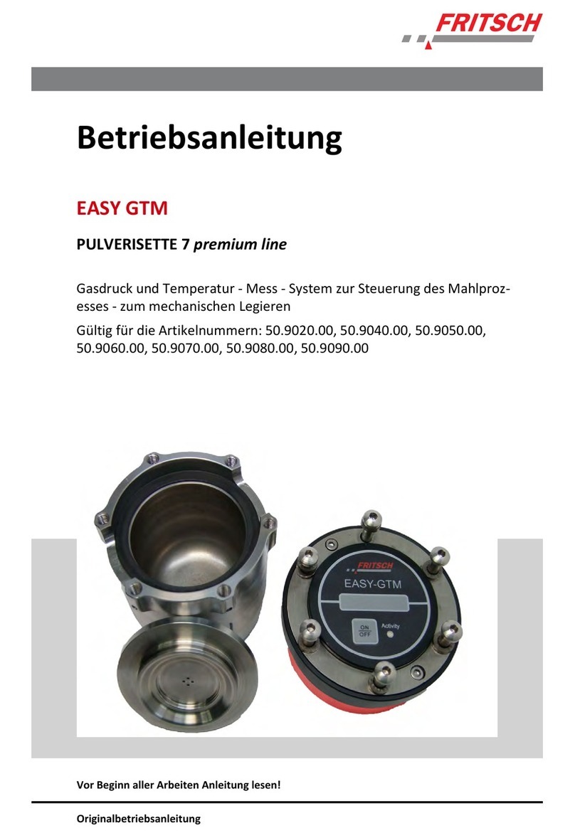 Fritsch PULVERISETTE 7 EASY GTM operating instructions