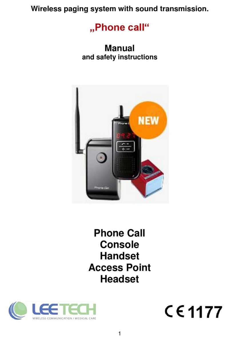 LeeTech Phone call Manual and safety instructions