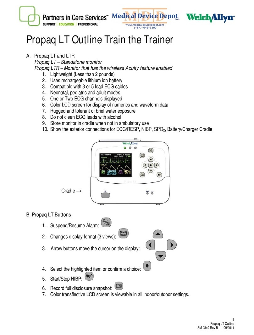 Welch Allyn Propaq LT quick start guide