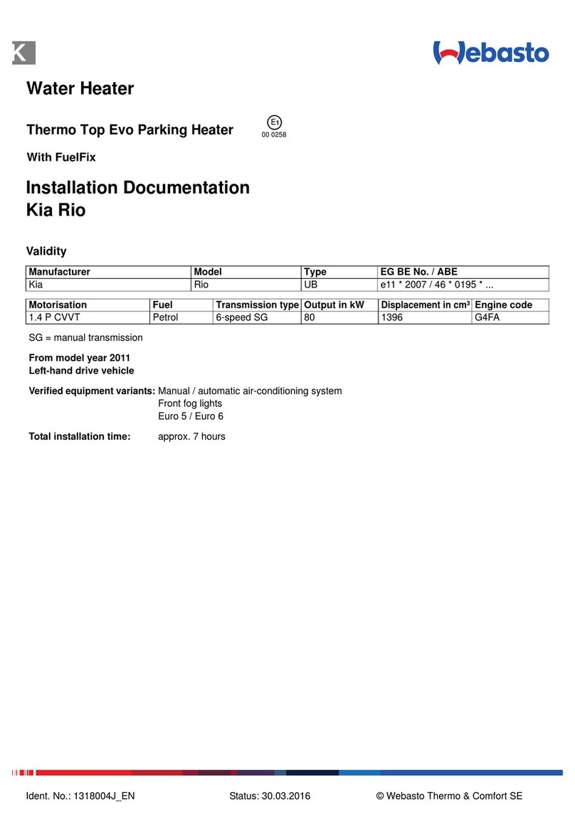 Webasto thermo top evo Operator's manual Webasto thermo top evo Operator's manual