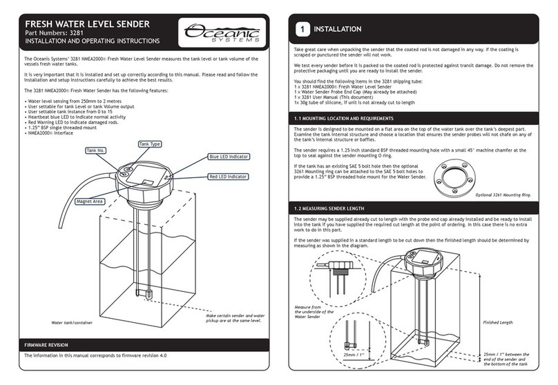 Oceanic Systems 3281 Installation and operating instructions