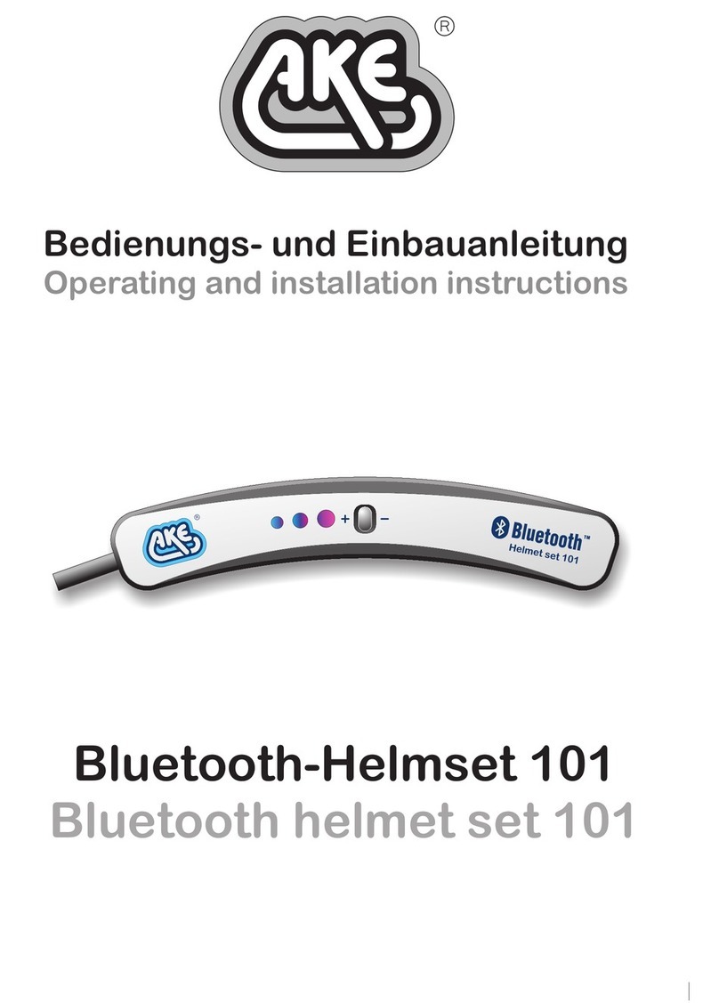 AKE Bluetooth helmet set 101 Operating and installation instructions