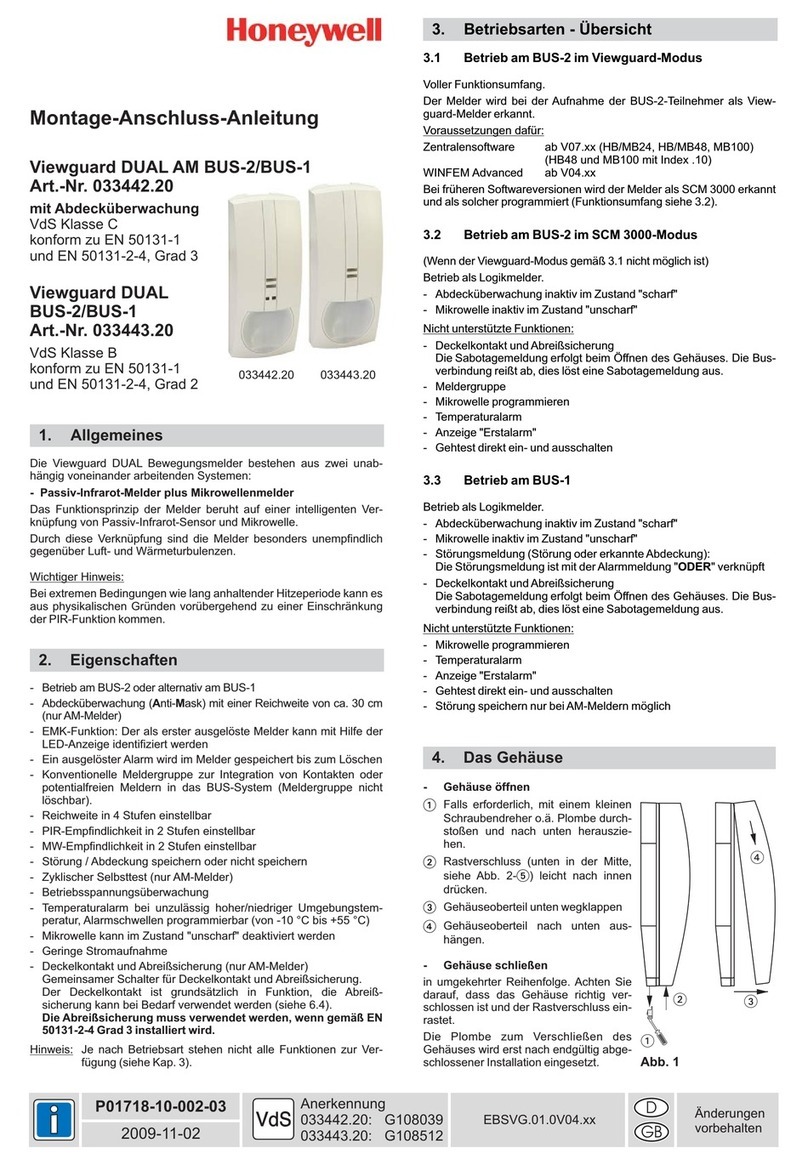 Honeywell Viewguard DUAL AM BUS-2/BUS-1 Instruction manual