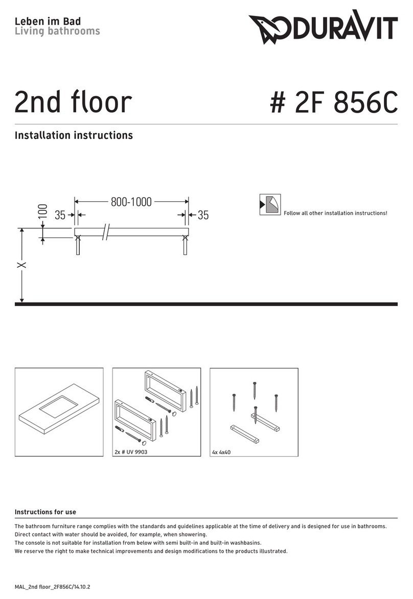 DURAVIT 2nd floor 2F 856C installation instructions