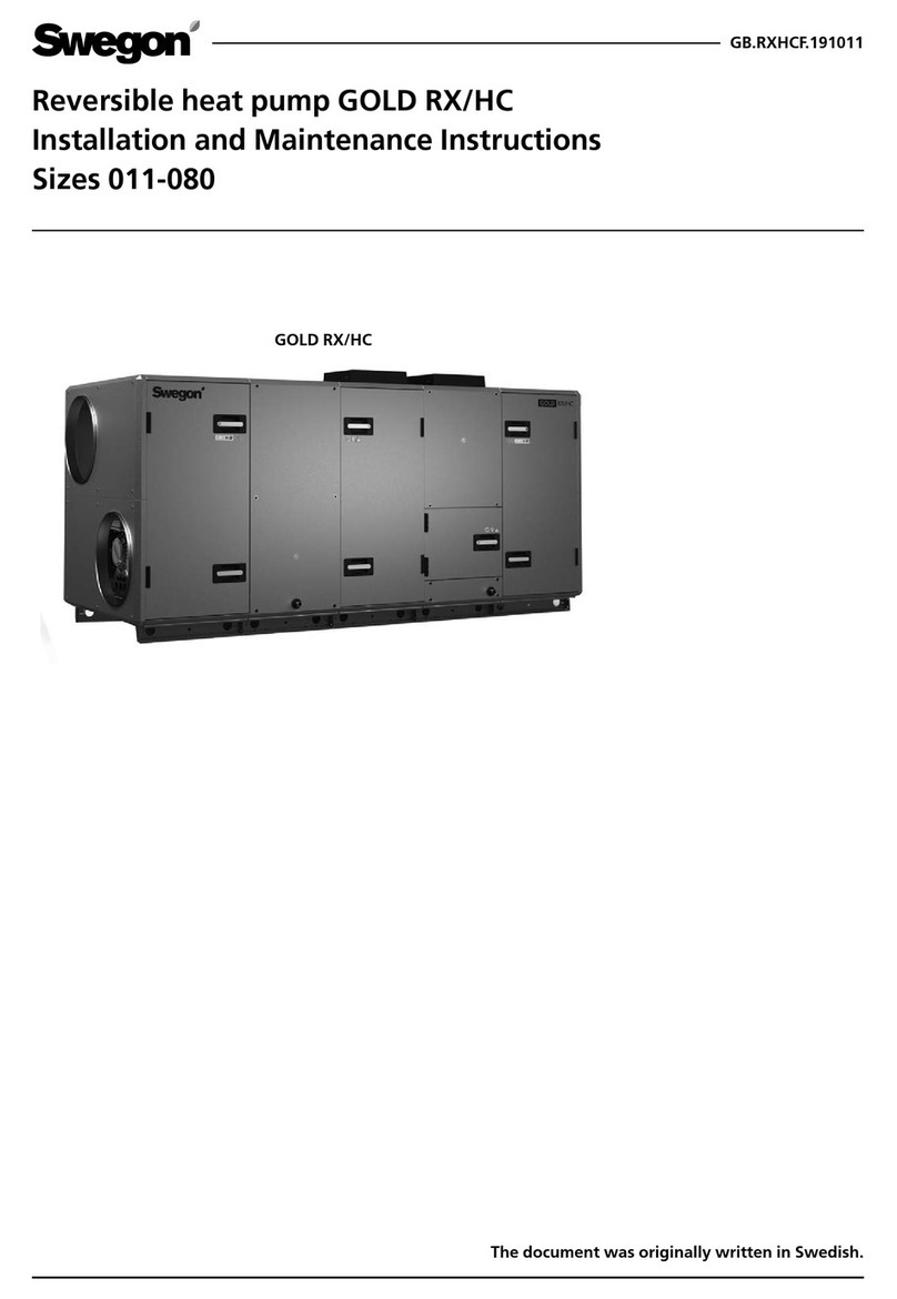 Swegon GOLD RX/HC Series Installation and maintenance instructions