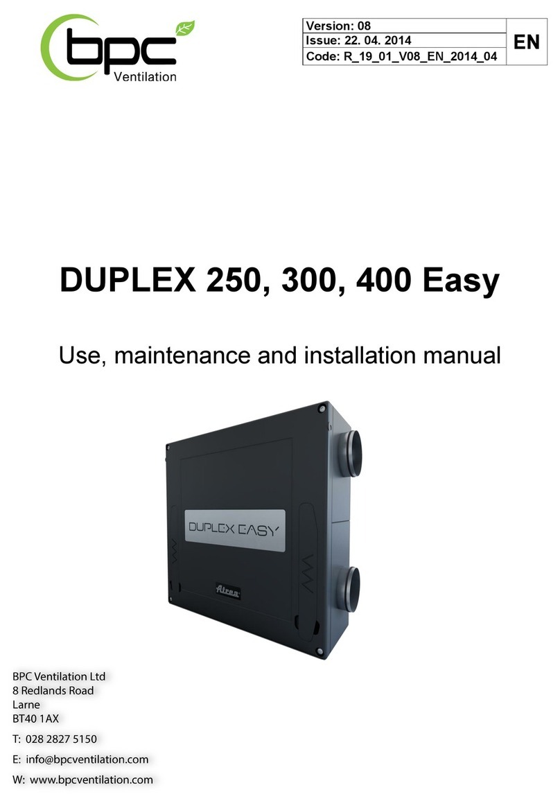 BPC DUPLEX 250 Easy Use, maintenance and installation manual