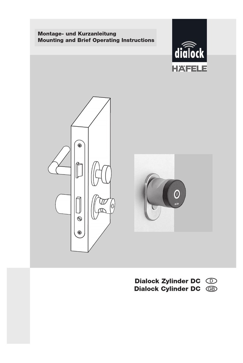 Hafele Dialock Cylinder DC Mounting and Brief Operating Instructions
