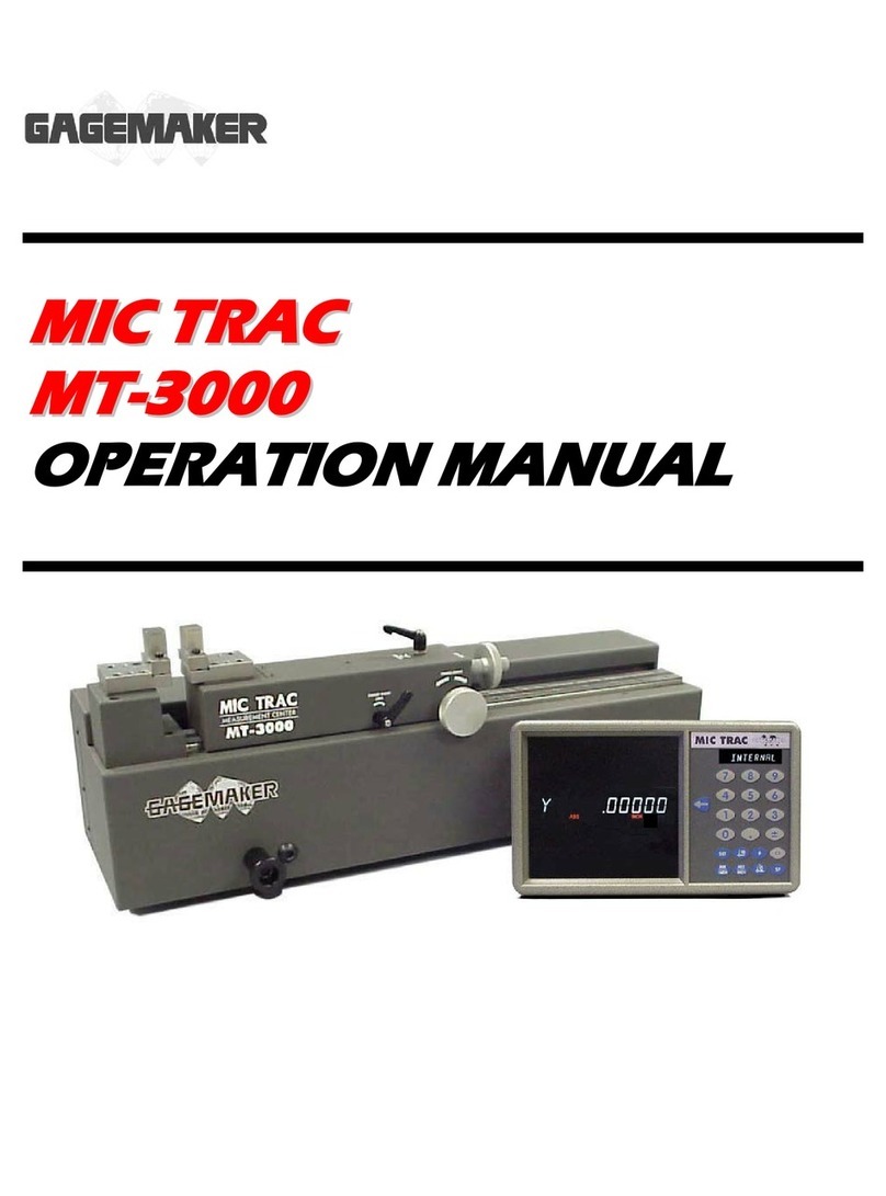GAGEMAKER MIC TRAC MT-3000 User manual