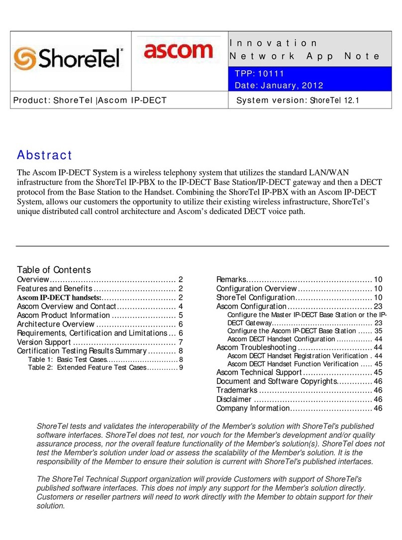 SHORE TEL Ascom IP-DECT User manual