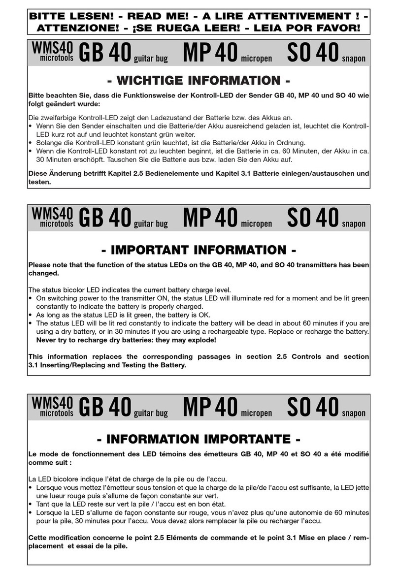 AKG Microtools WMS40 User instructions