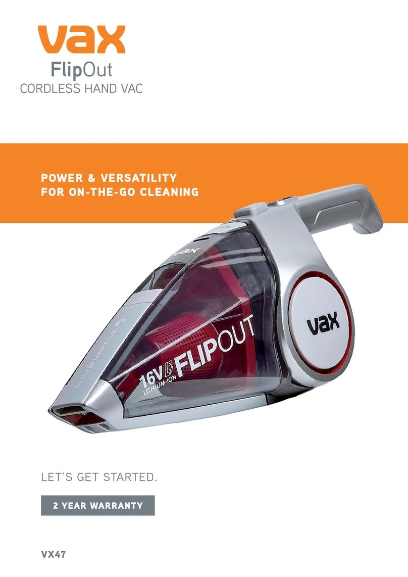 Vax FlipOut VX47 Installation instructions