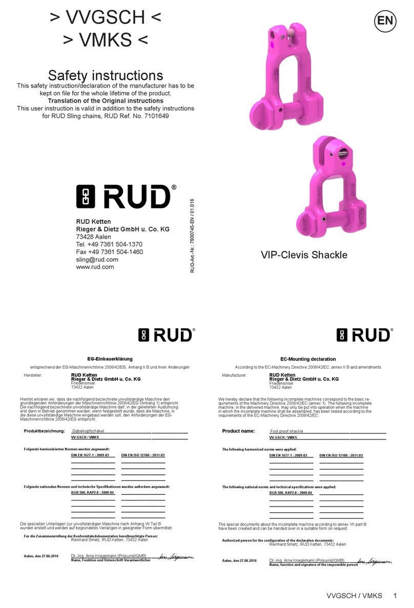 RUD VVGSCH Safety instructions