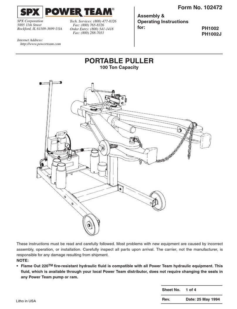 SPX POWER TEAM PH1002 Assembly & operating instructions