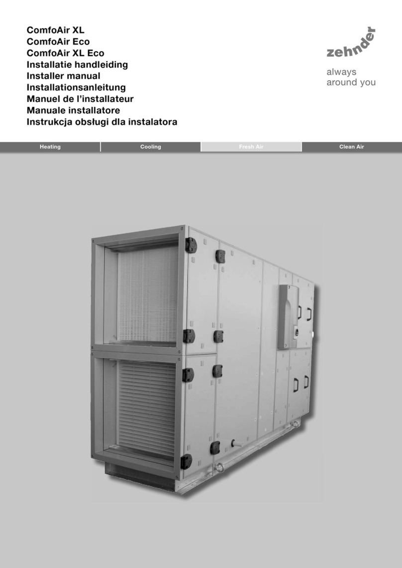 Zehnder Rittling ComfoAir XL Series Installer manual