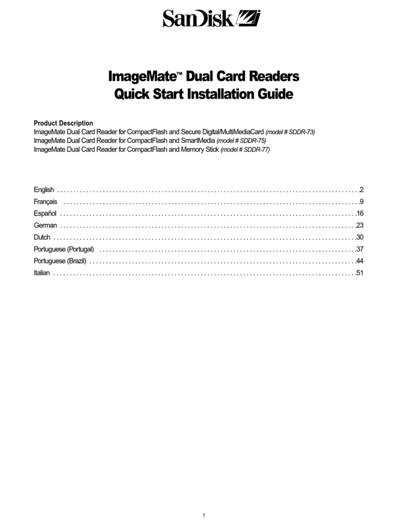 SanDisk ImageMate SDDR-73 Quick start installation guide