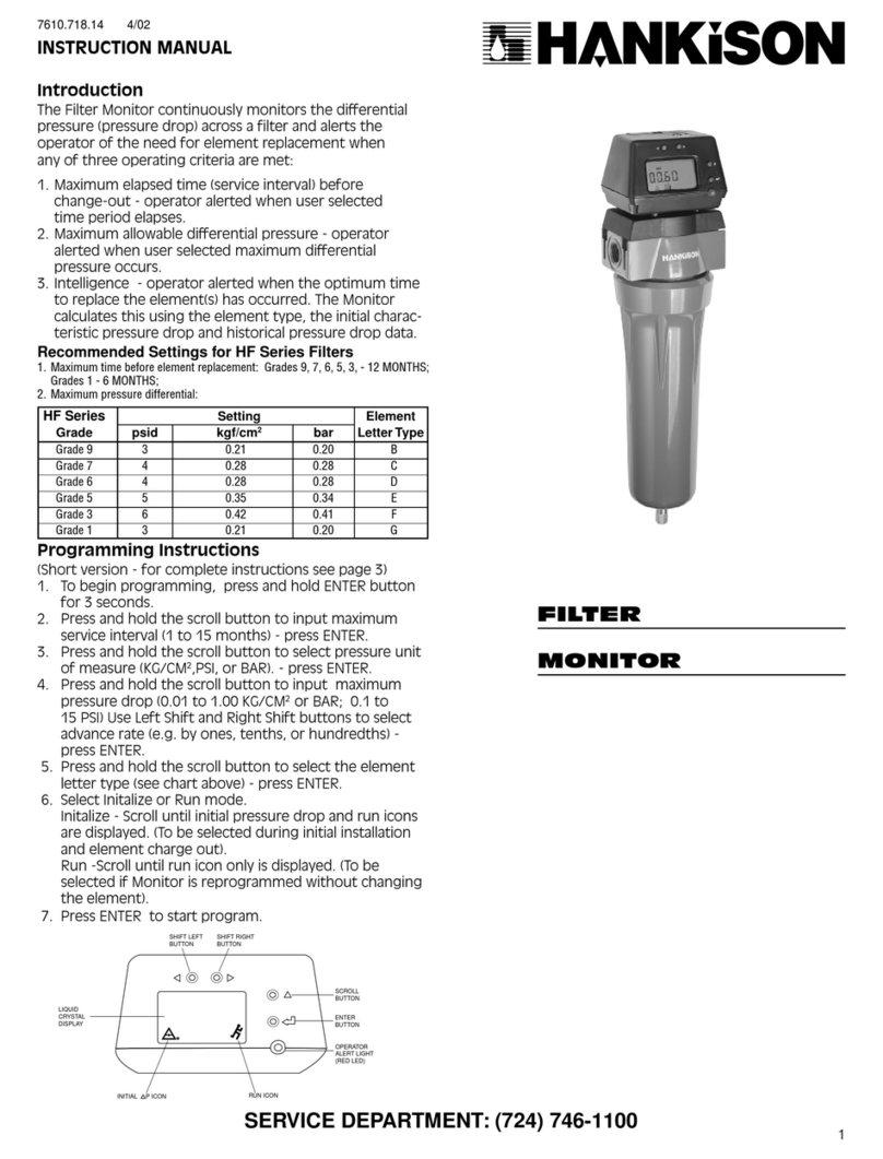 HANKISON Filter Monitor instruction manual
