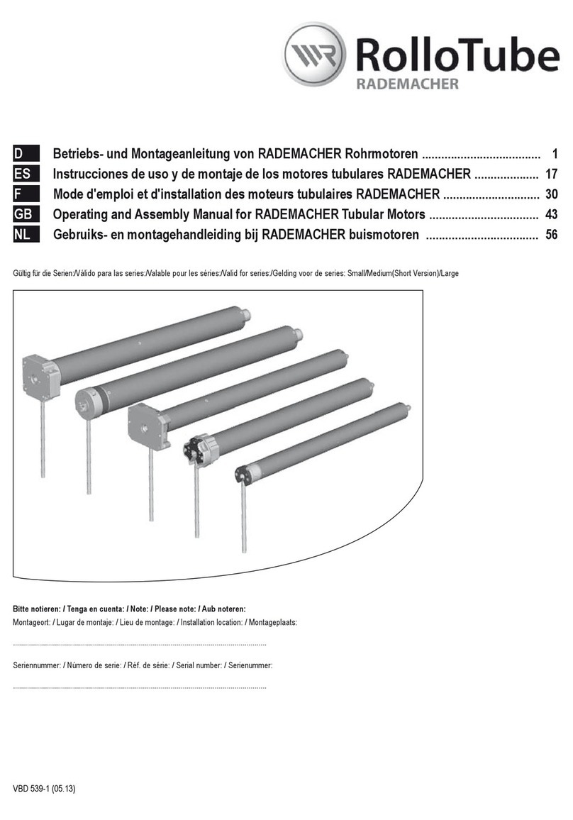 RolloTube RADEMACHER Series Operating and assembly manual